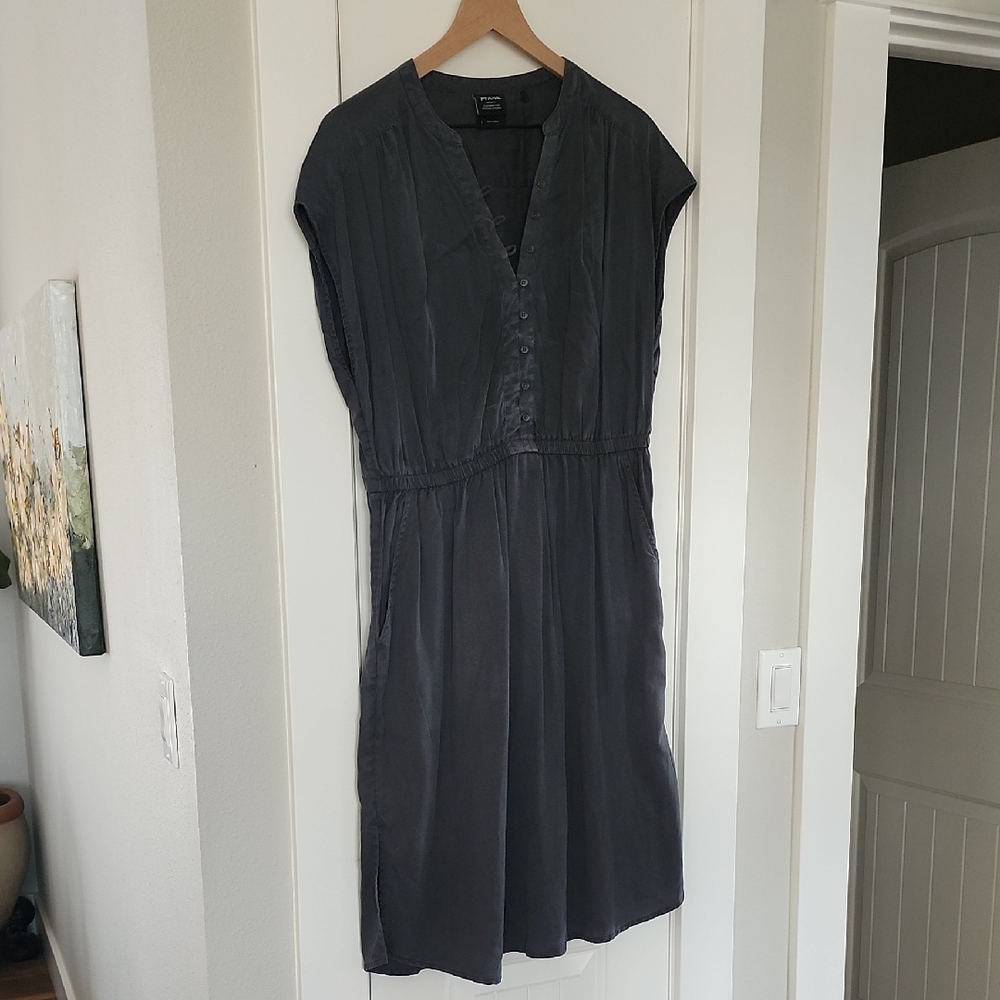 Prana Slate Gray V-Neck Midi Dress